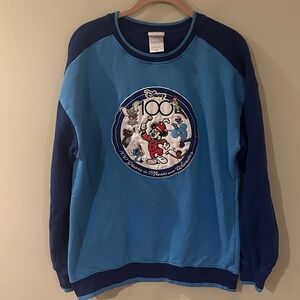 5/$25!! Disney 100 Characters Color Block Crewneck - BoxLunch Exclusive